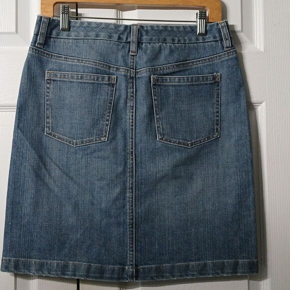 Talbots Petites Stretch denim jean skirt Sz 6P EUC - Picture 4 of 5